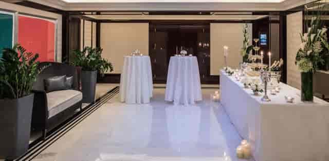August Boppe Meeting Room, elegant tables for cocktail reception in The Peninsular Paris.