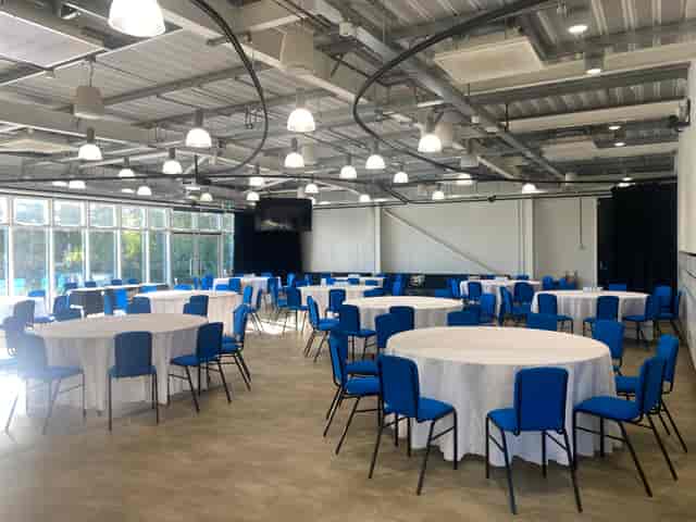 Wolfson Auditorium at Jodrell Bank, spacious venue for meetings and banquets.