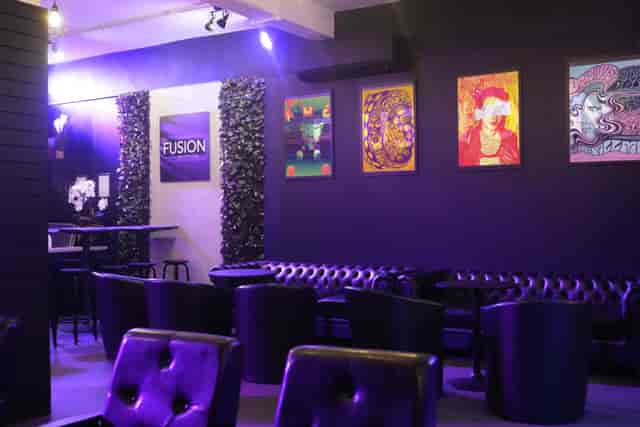 Stylish event space at Fusion Creative Studios, perfect for cocktail receptions and meetings.