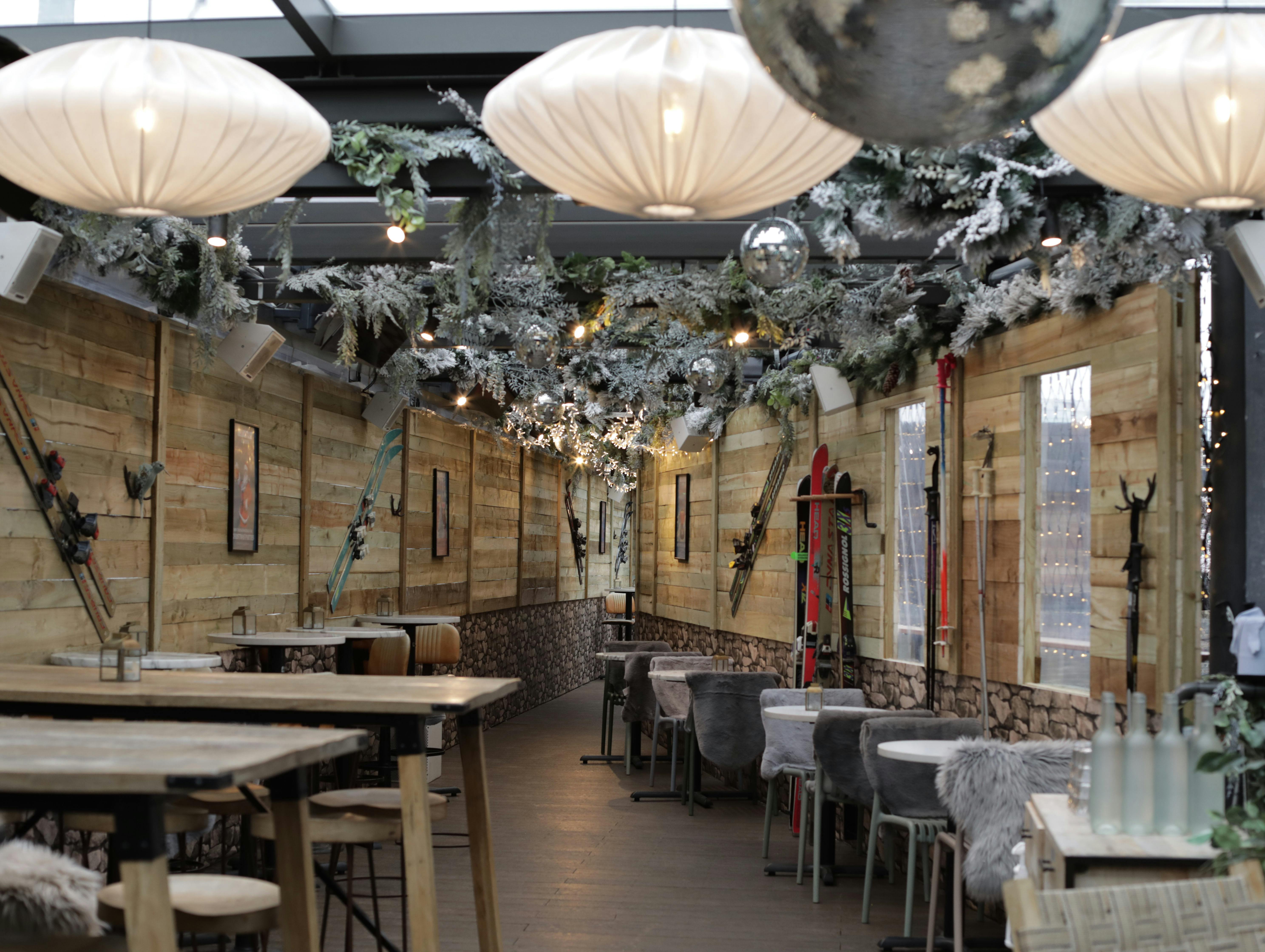 Stylish rustic event space at The Lucky Club Camden, perfect for gatherings and meetings.