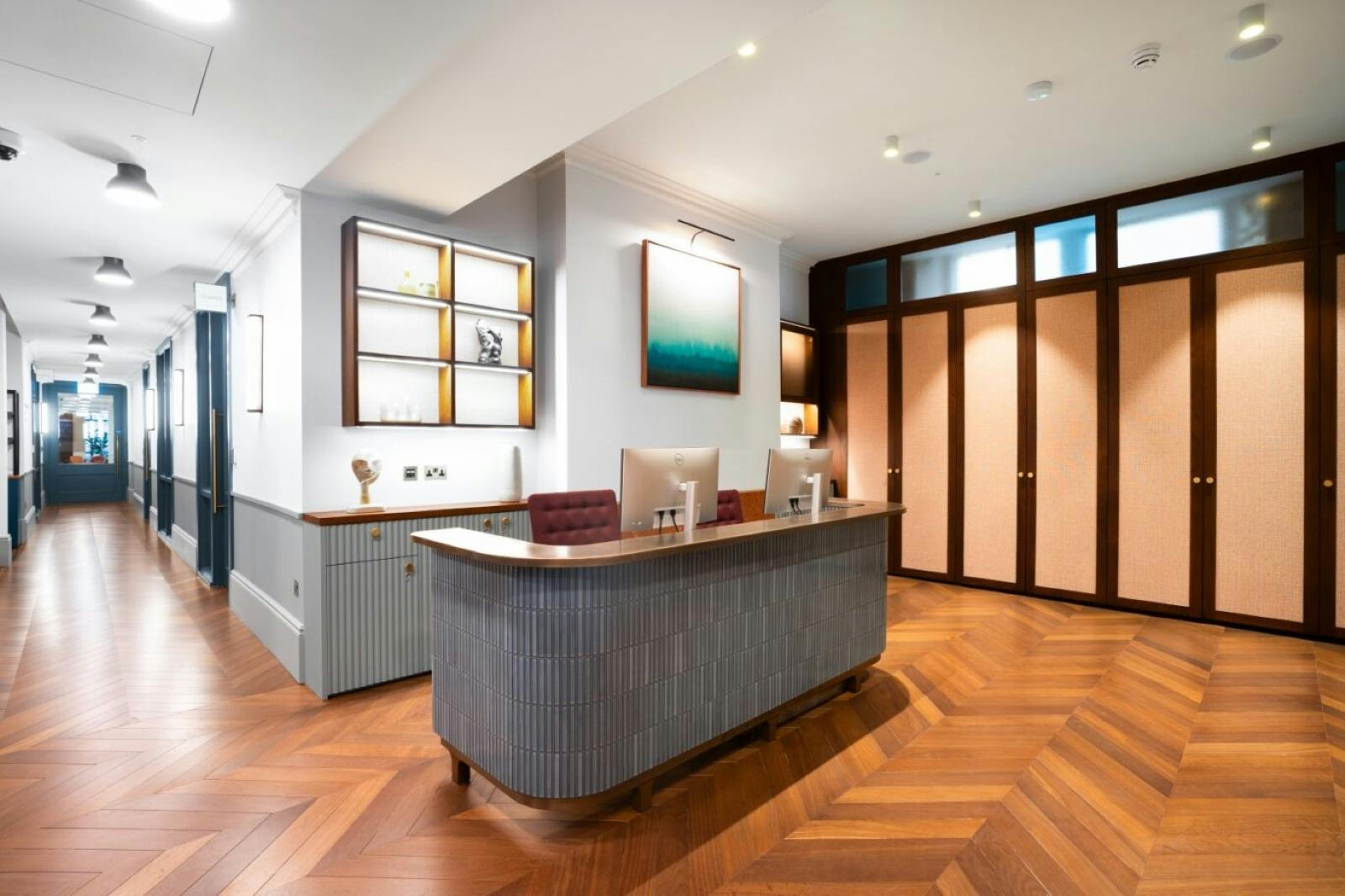 Modern reception area at Salisbury House, ideal for events and networking.