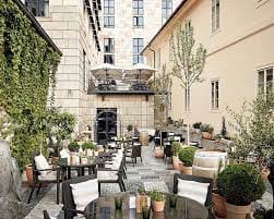 Charming outdoor venue at Four Seasons Prague for intimate gatherings and events.