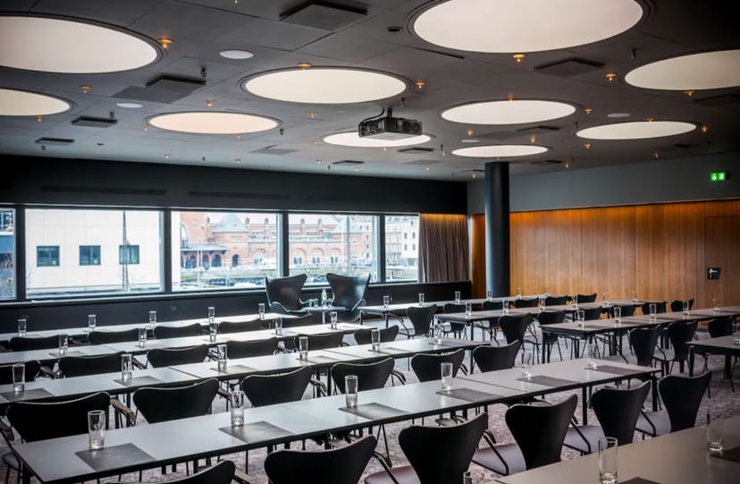 Modern meeting room in Radisson Collection Copenhagen, ideal for workshops and presentations.
