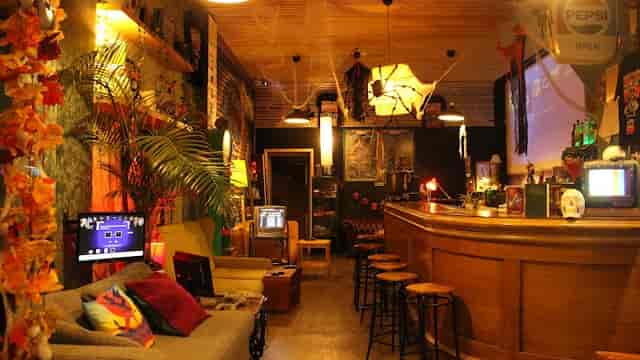 Vibrant Zombie Games Cafe with cozy seating for social events and networking.