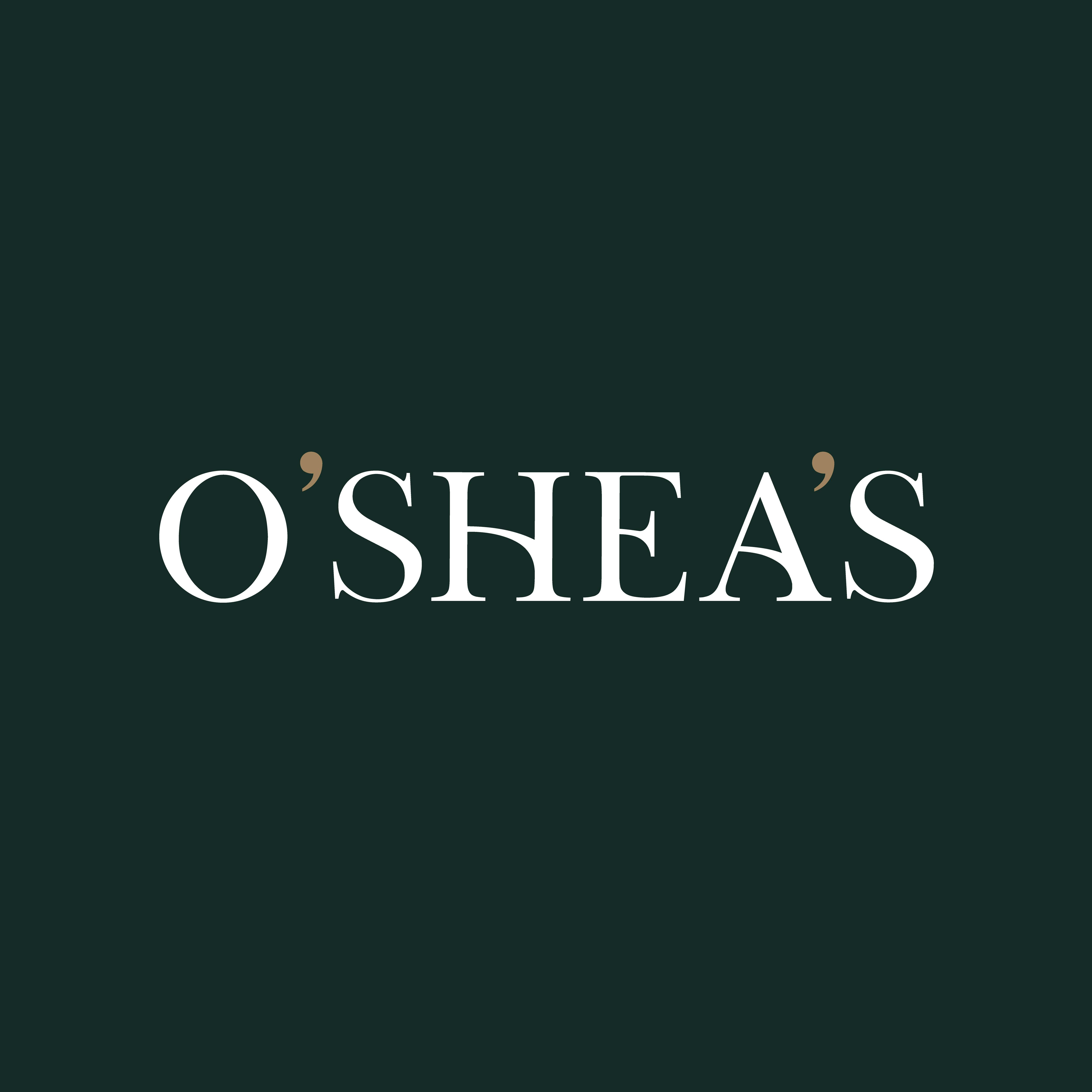 O'Shea's elegant branding for corporate events and social celebrations.