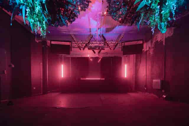 Hot House event space with industrial decor, perfect for corporate events and gatherings.
