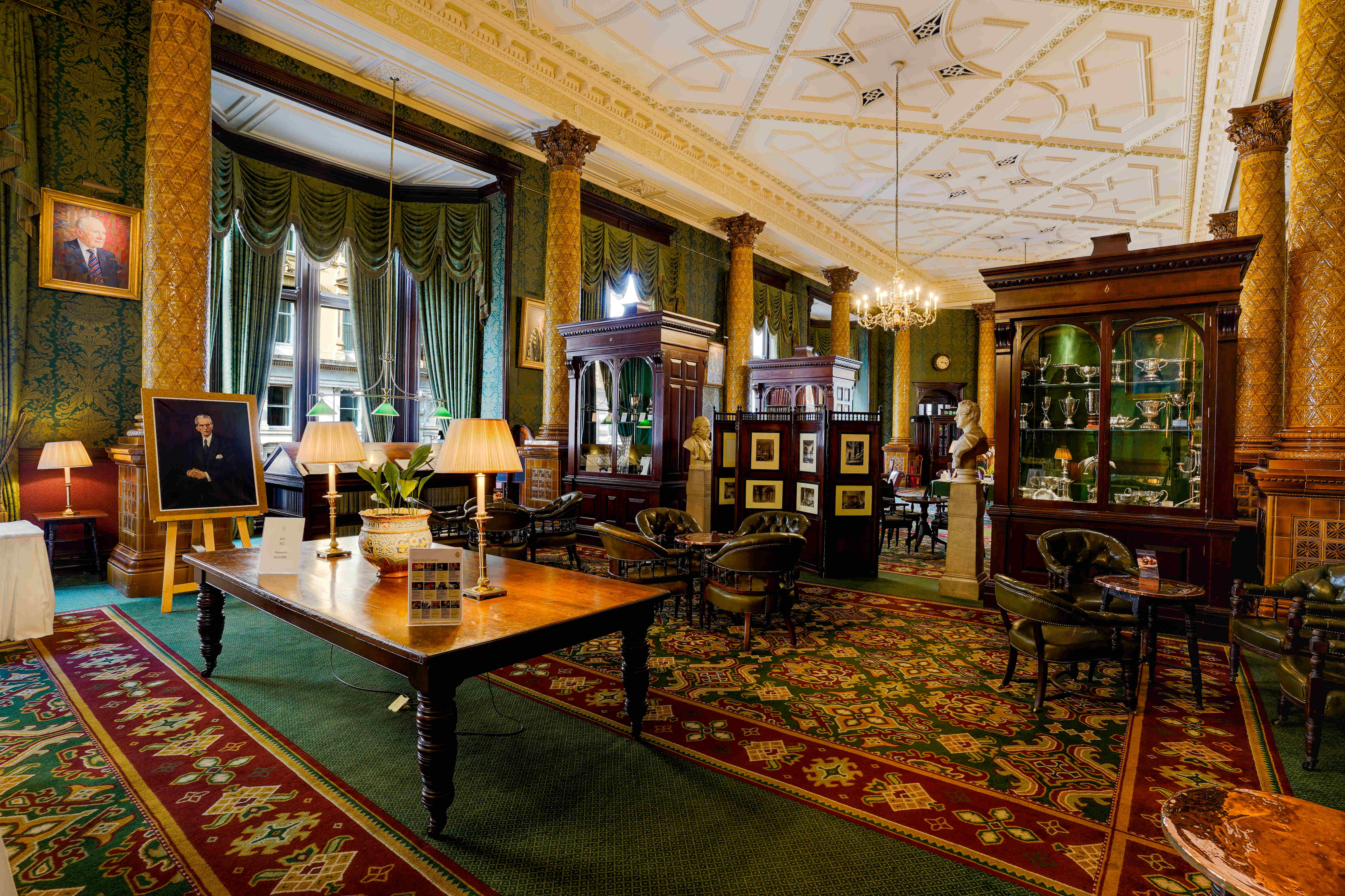 Elegant Smoking Room at National Liberal Club, ideal for upscale events and gatherings.