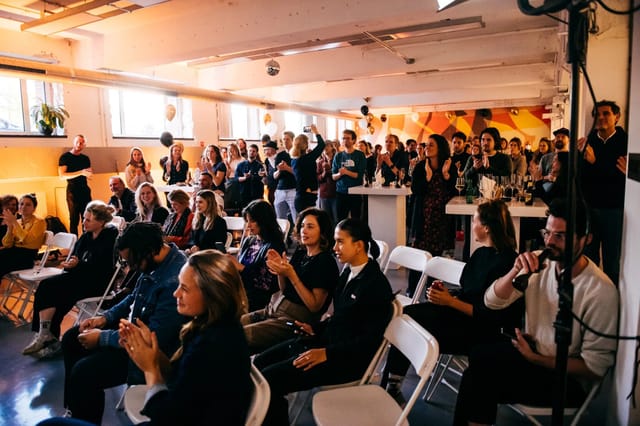 Vibrant event space with engaged audience at The Playground in A Lab, ideal for meetings.