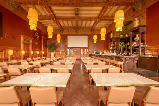 Elegant 1st Class Waiting Room with ample seating, ideal for meetings and social events.