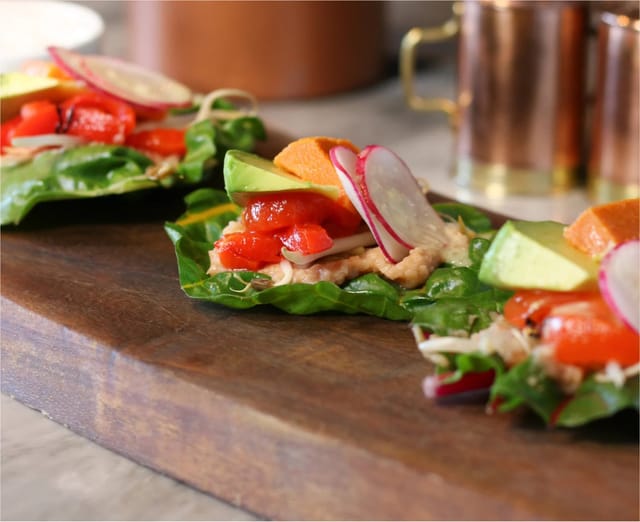 Vibrant lettuce wraps platter at Bees Knees, ideal for healthy event catering.