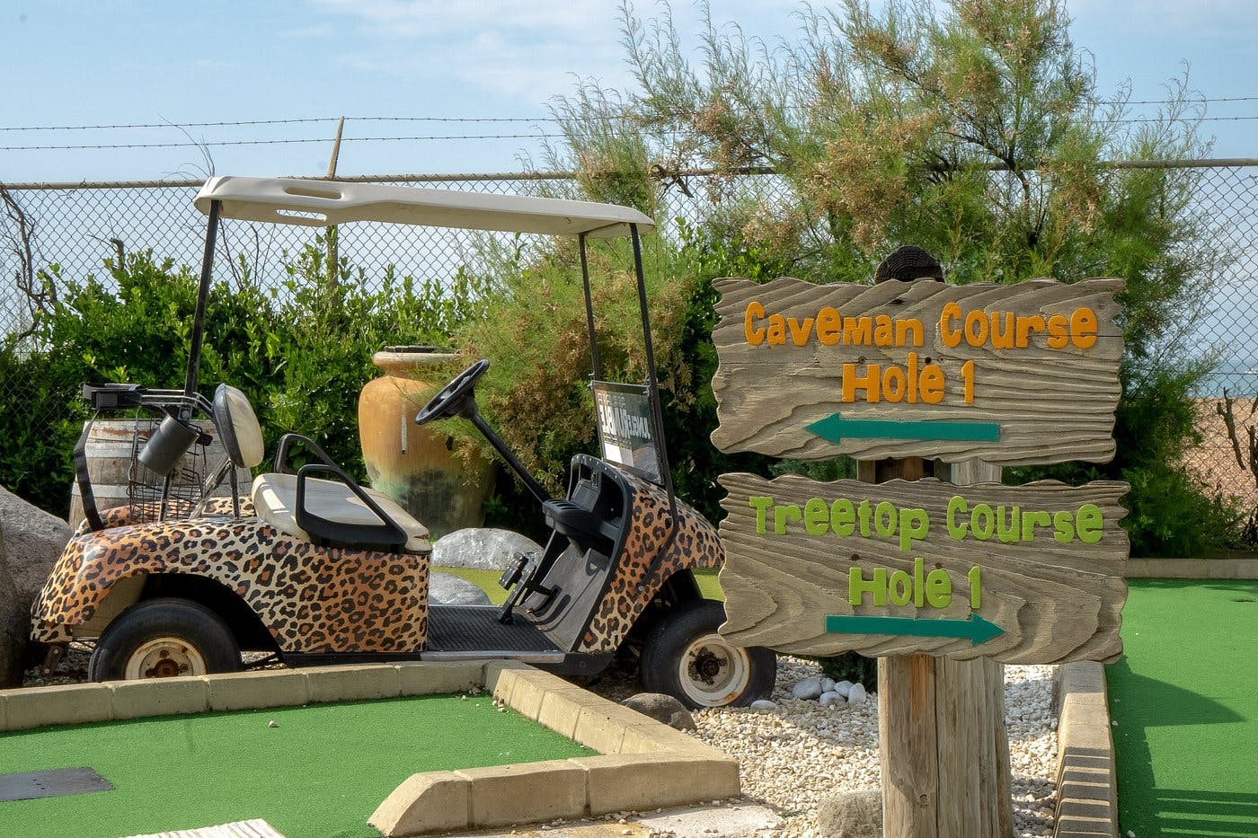 Caveman Course mini-golf at Jungle Rumble Brighton, ideal for team-building events.