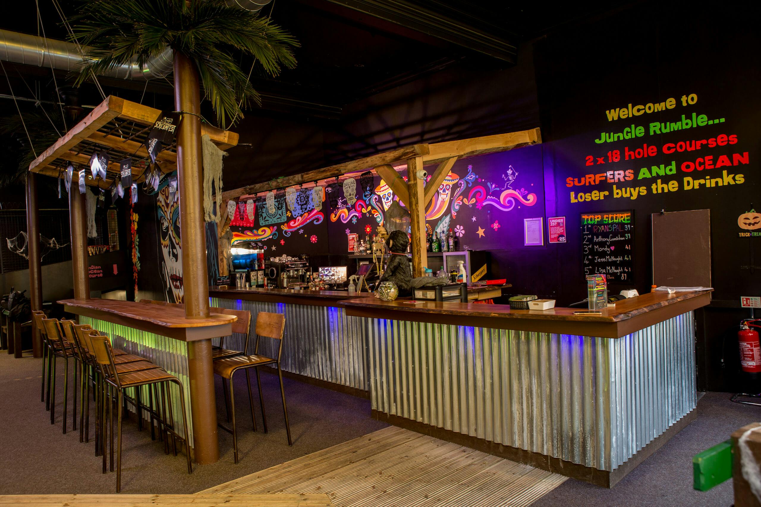 Vibrant jungle-themed bar in Glasgow for casual networking and social events.