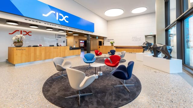 Modern reception area in Six Convention Point, ideal for events and networking.
