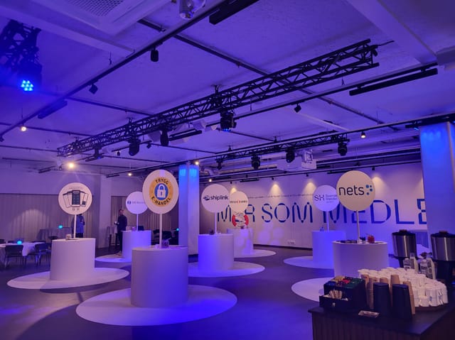 Modern event space in Sergel Hub with sleek displays for professional gatherings.