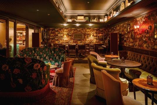 Stylish lounge at Nola's, perfect for networking events and intimate gatherings.