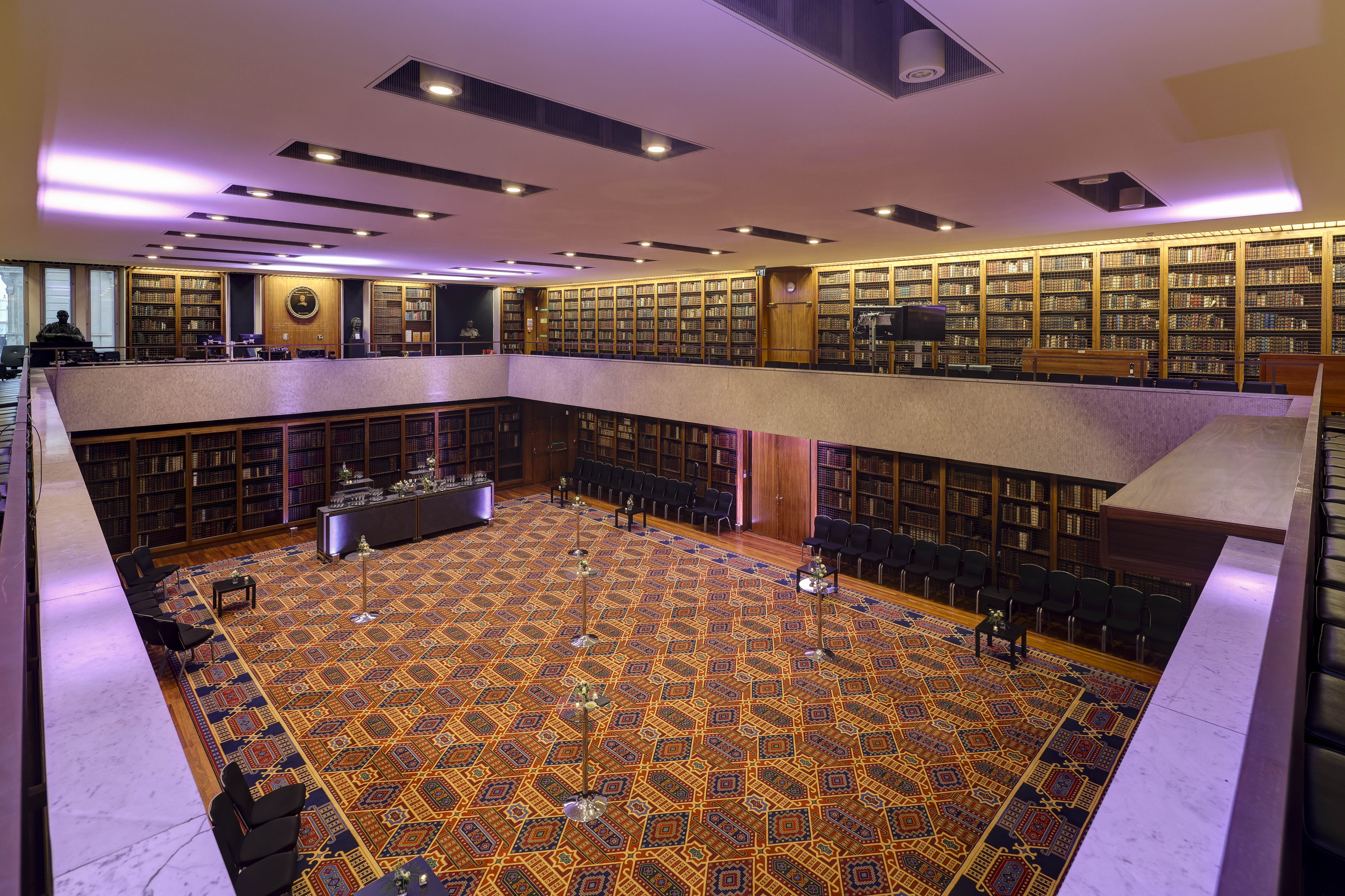 Dorchester Library at RCP London Events, featuring high ceilings for meetings and workshops. - Banner