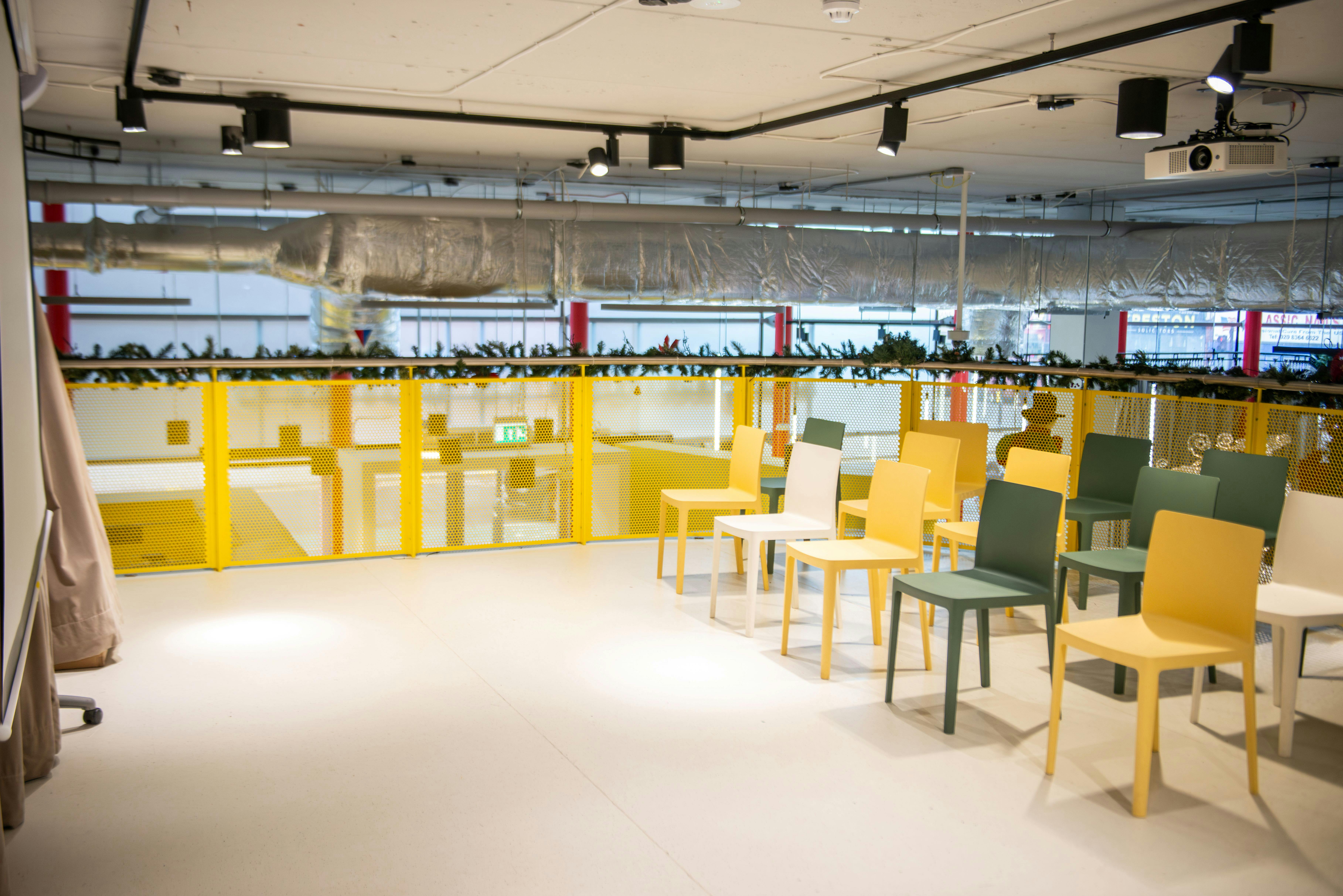 Minerva Mezzanine at Dugdale Arts Centre: modern event space for workshops and meetings.