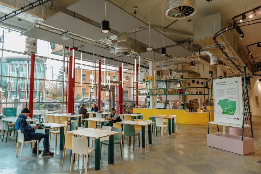 Minerva Mezzanine at Dugdale Arts Centre, modern event space with natural light for networking.
