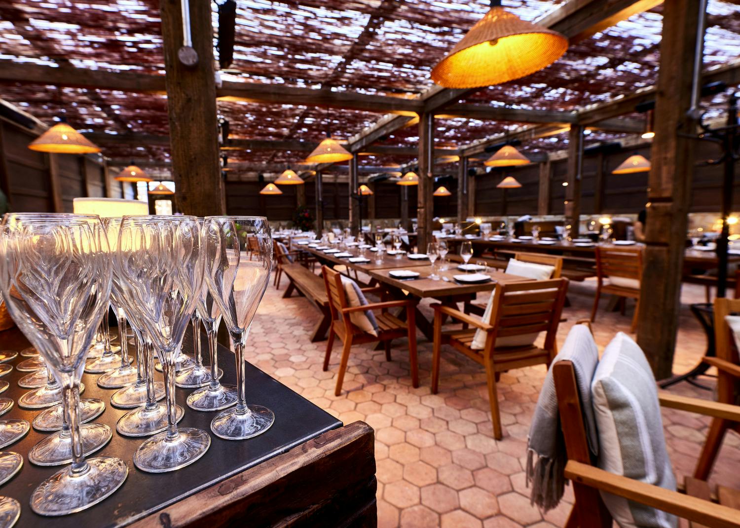 Elegant dining space at In-Horto, perfect for upscale corporate events and celebrations.