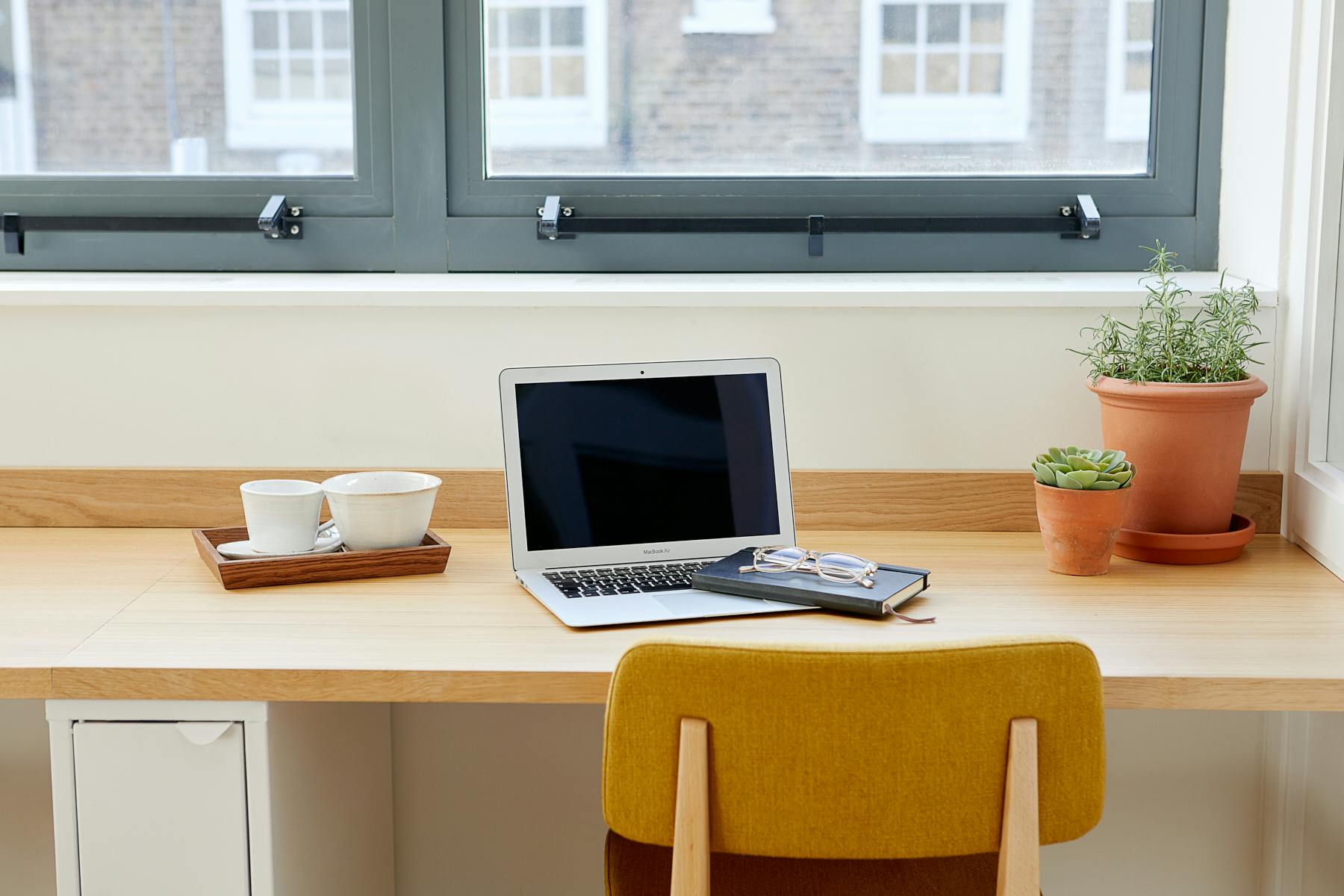 Minimalist workspace in The Library, perfect for meetings and event planning.