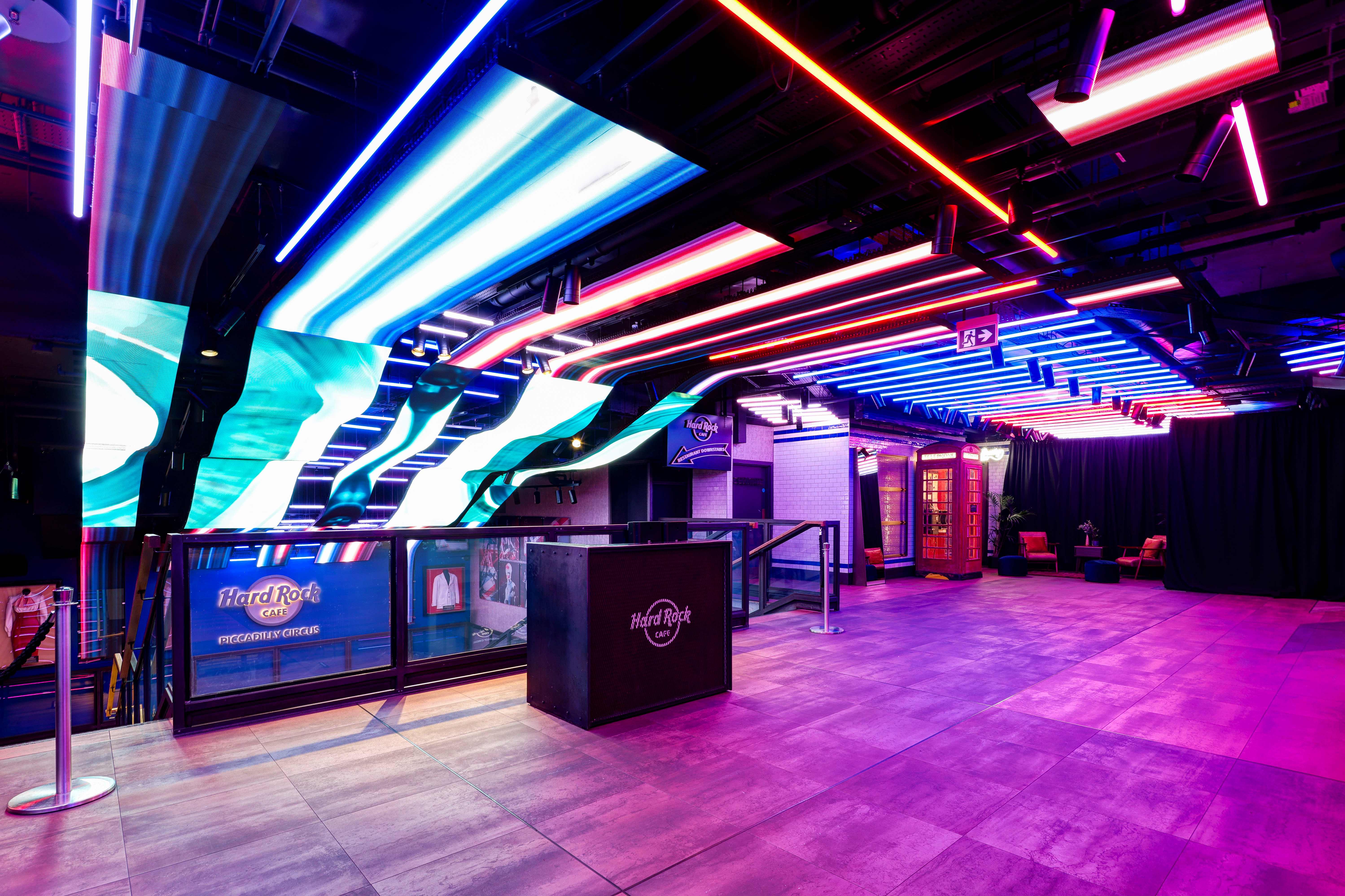 Vibrant event space at Hard Rock Cafe Piccadilly Circus for corporate gatherings and social events. - Banner