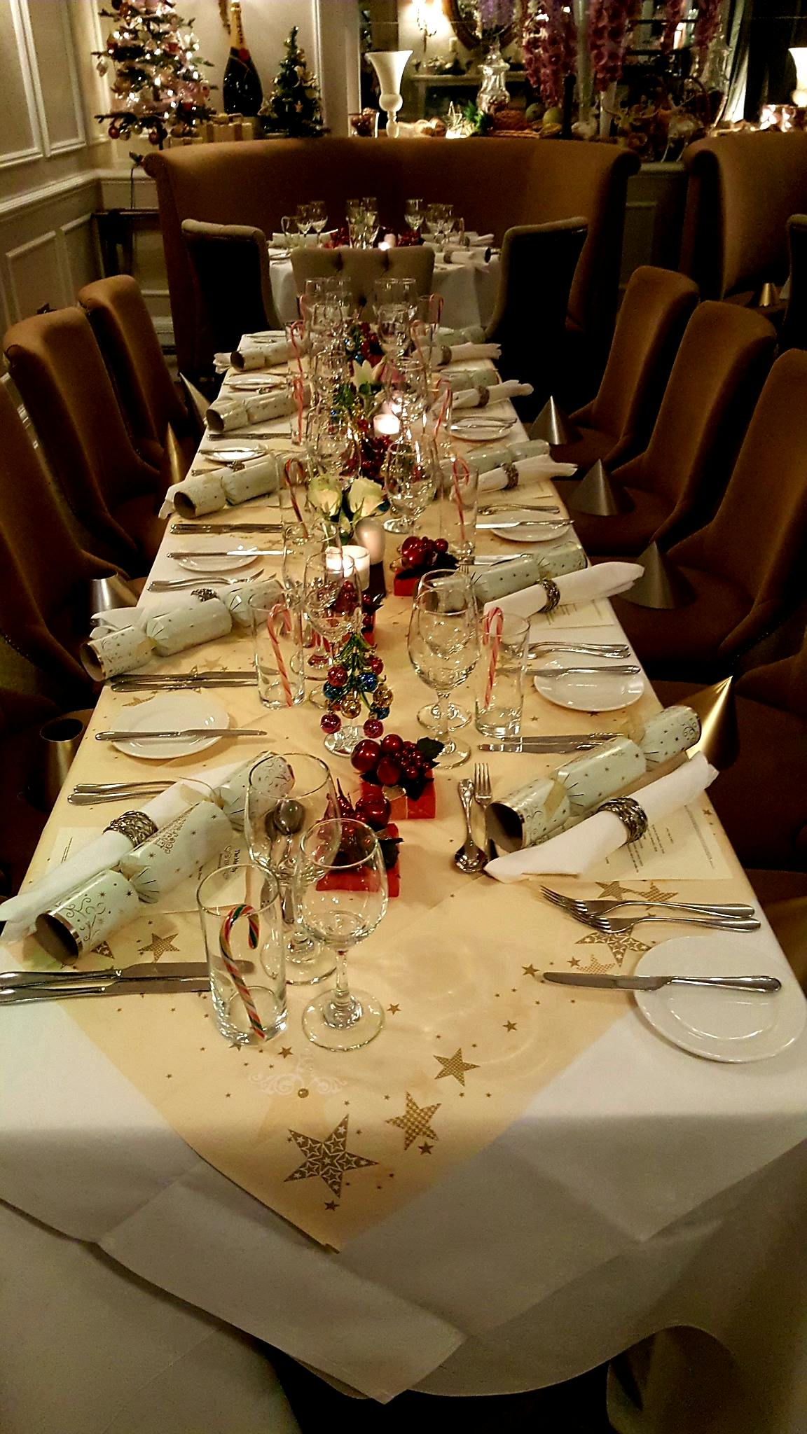Elegant dining table at The Melody Restaurant, perfect for holiday gatherings and celebrations.