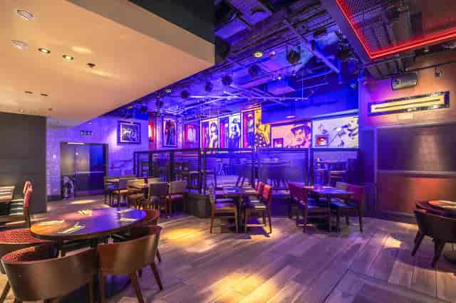 Vibrant event space at Hard Rock Cafe Piccadilly Circus, ideal for gatherings and networking.