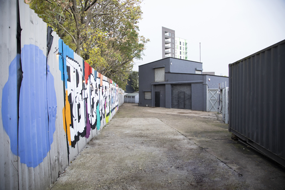 Urban venue Studio 2 in Bow Bunker, featuring vibrant street art for creative events. - Banner
