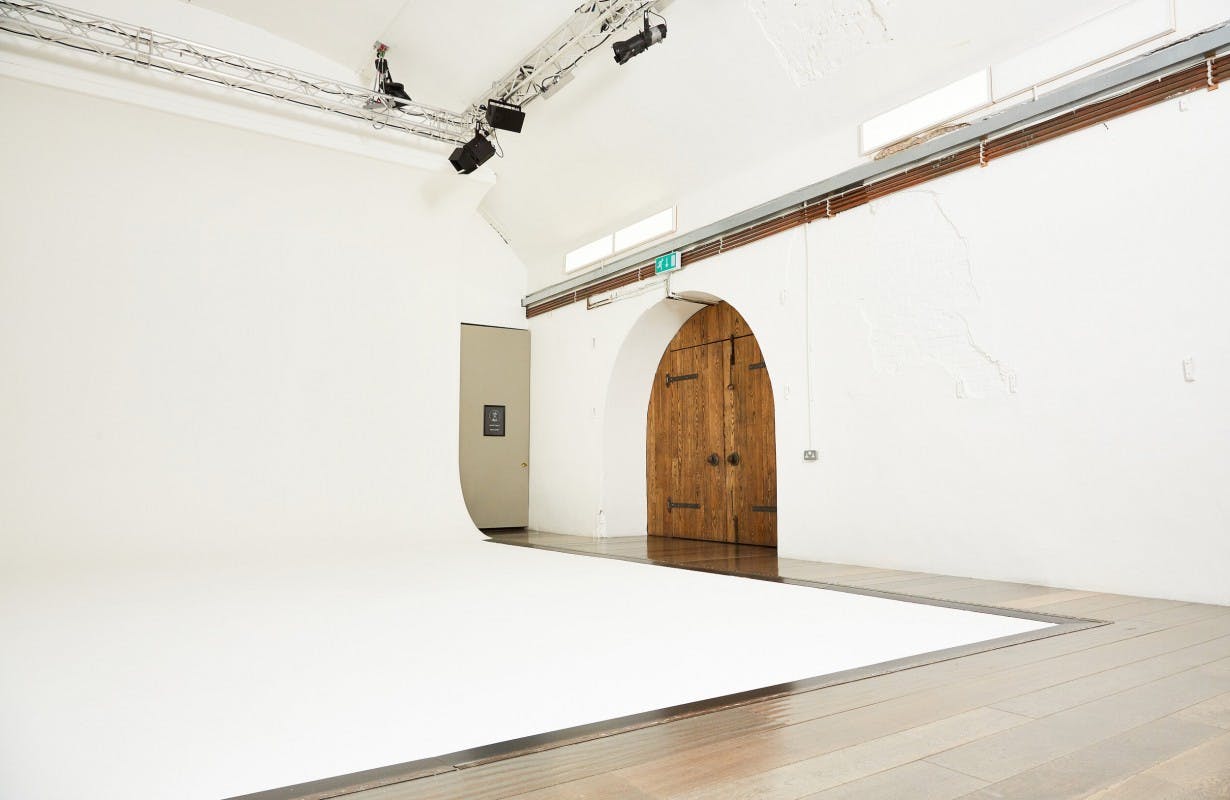 Photography studio in White Rabbit Shoreditch, minimalist design for events and workshops.