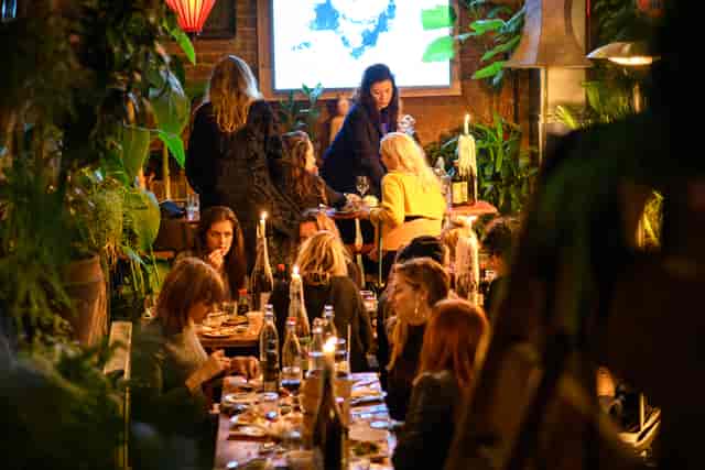 Hanging Garden Room with plants, ideal for networking and team-building events.