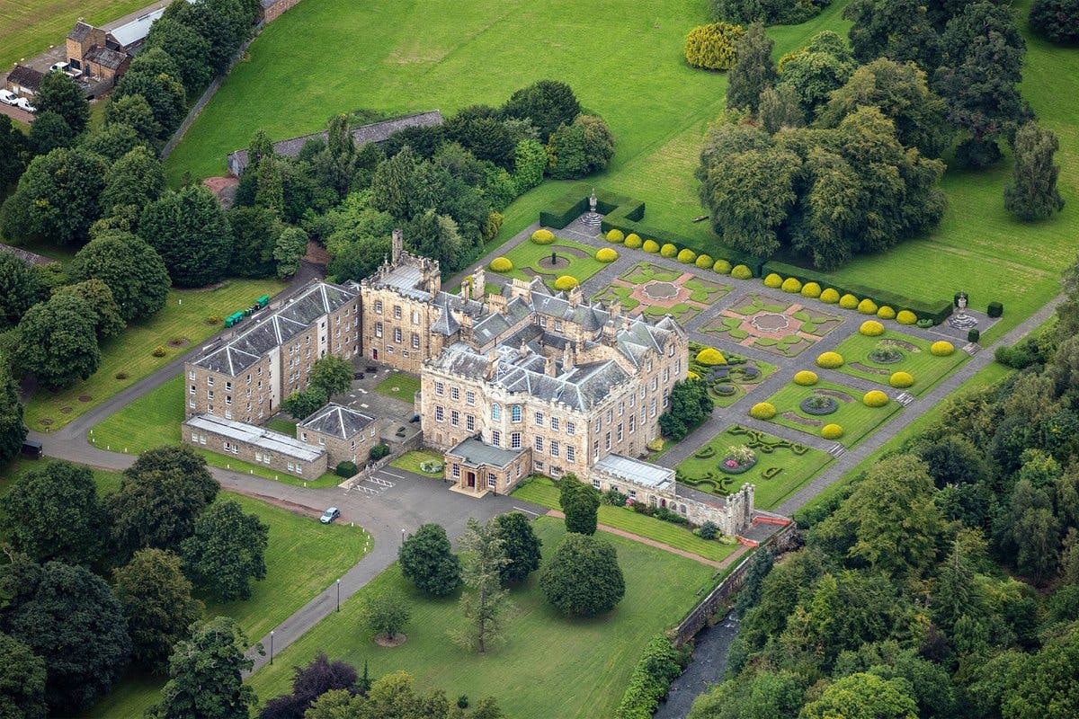 19th Century Italian Gardens at Newbattle Abbey, ideal for weddings and upscale events.