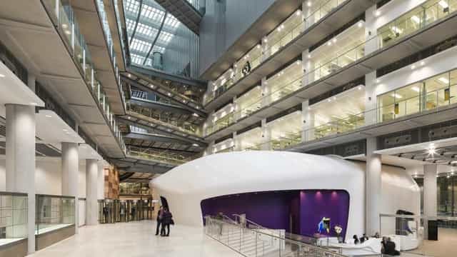 Modern atrium at The Francis Crick Institute, ideal for conferences and corporate events.