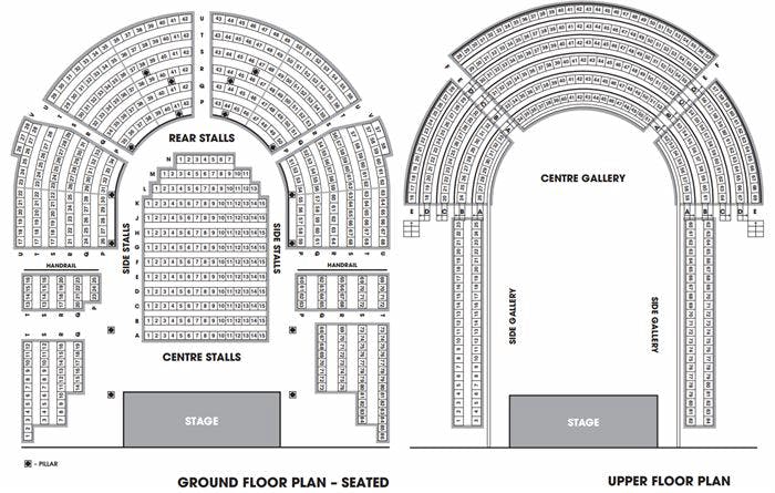 Ground floor seating layout at The Queen's Hall for optimal event experience.