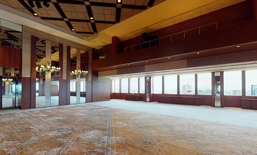 Spacious Park Hyatt Tokyo ballroom with panoramic views, ideal for corporate events and receptions.