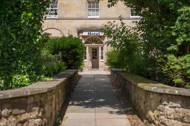 Lounge/Bar entrance at Bankton House Hotel, surrounded by greenery for events.