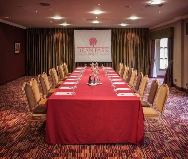 Conference Suite at Dean Park Hotel, elegant table setup for corporate events.