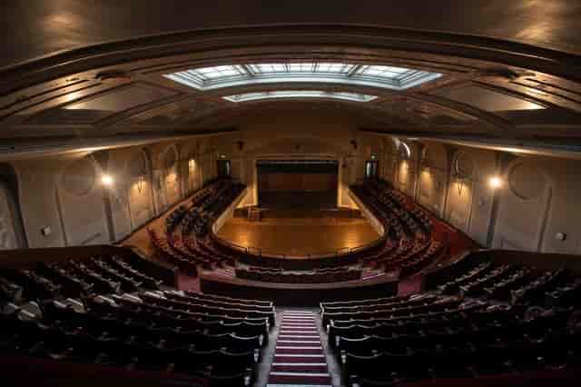 Main Auditorium backstage at Leith Theatre for keynote presentations or gala dinner event venues.