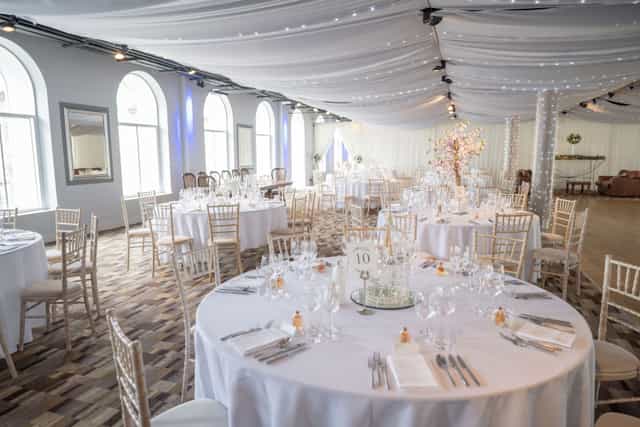 Elegant ceremony area at Eskmills Venue, perfect for weddings and formal events.