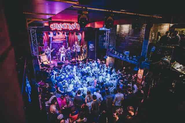Vibrant dance floor at Stramash, ideal for concerts and corporate events.