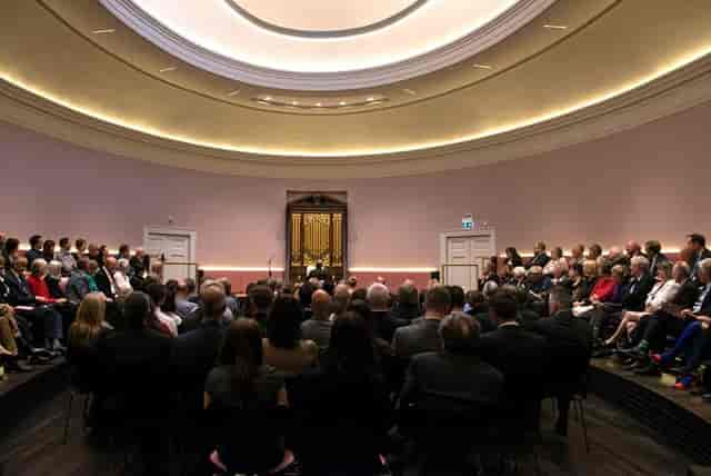 Sypert Concert Room at St Cecilia's Hall, elegant venue for conferences and formal events.