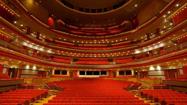 Symphony Hall auditorium with tiered seating, ideal for conferences and performances.