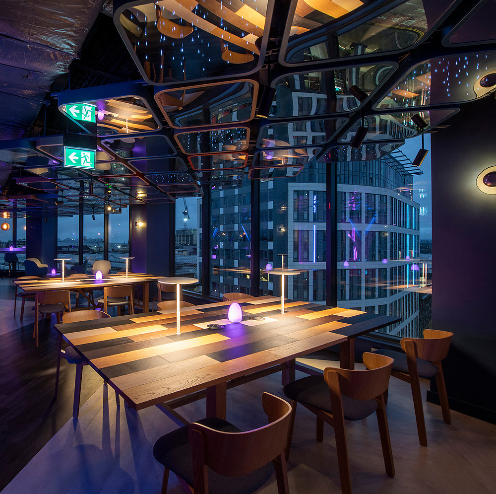Modern event space in VEGA Glasgow with panoramic city views, perfect for networking. - Banner