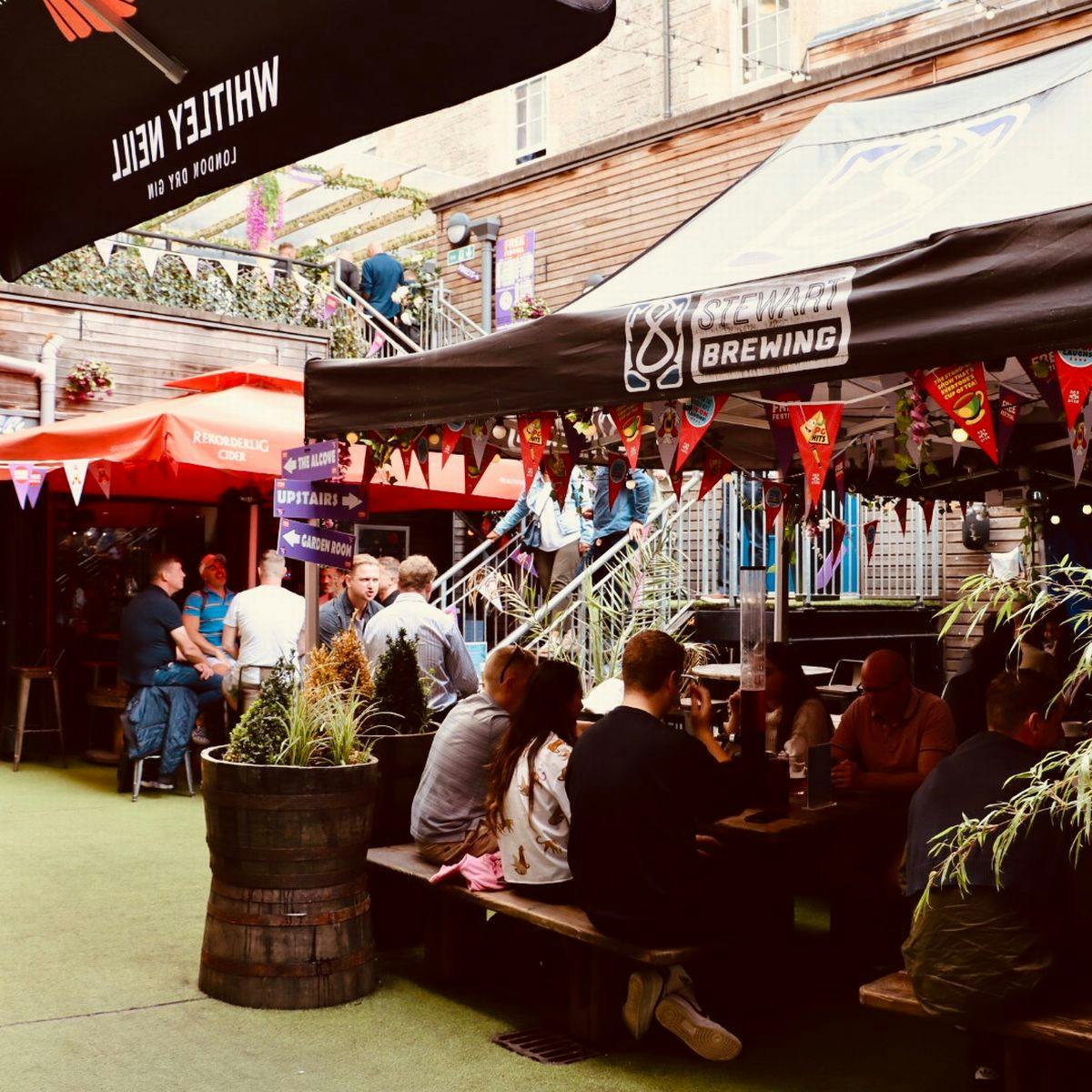 Vibrant Beer Garden at Bar 50, perfect for casual networking and team-building events.