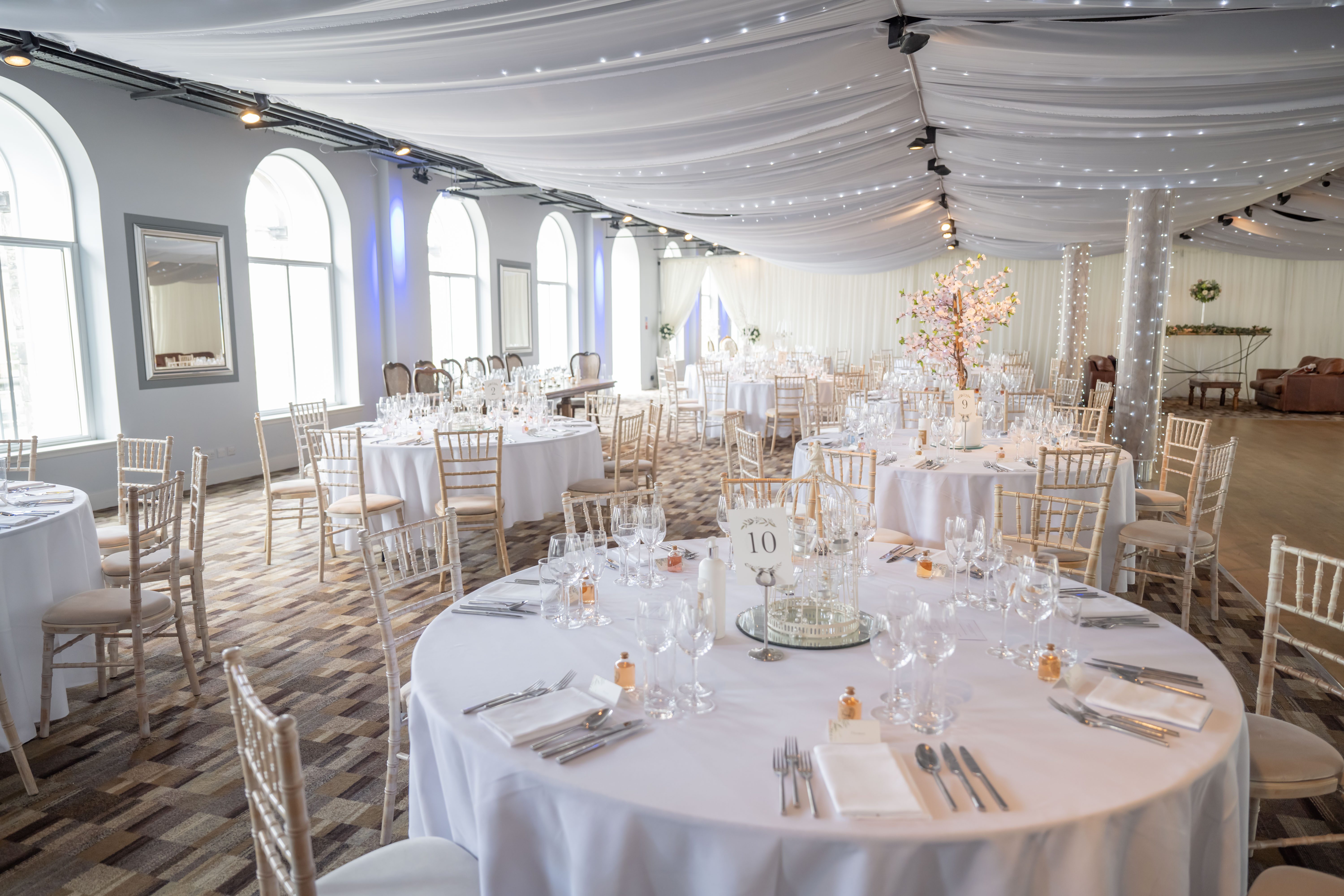 Elegant event space at Eskmills Venue, perfect for weddings and formal gatherings.