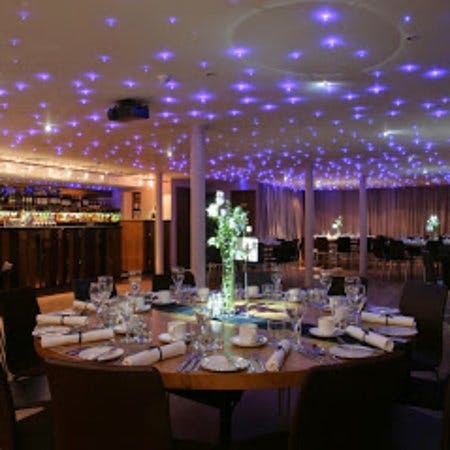 Elegant event space at Orocco Pier with fine dining and ambient lighting for upscale gatherings.