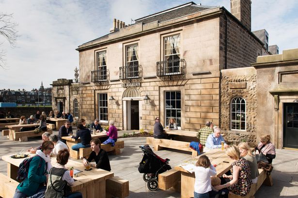 Outdoor dining terrace at The Raeburn, ideal for networking events and social gatherings. - Banner