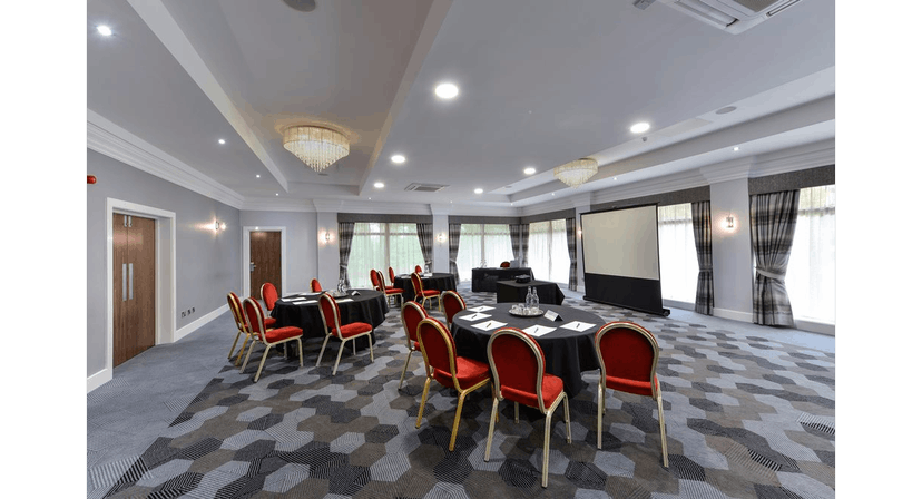 Hopwood Suite meeting room with elegant decor, ideal for professional events and workshops.