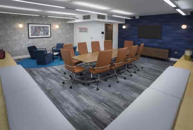 Modern conference room in Etc.venues Manchester, ideal for corporate events and meetings.