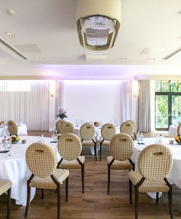 The Boardroom at The Wood Norton, elegant meeting space for workshops and presentations.
