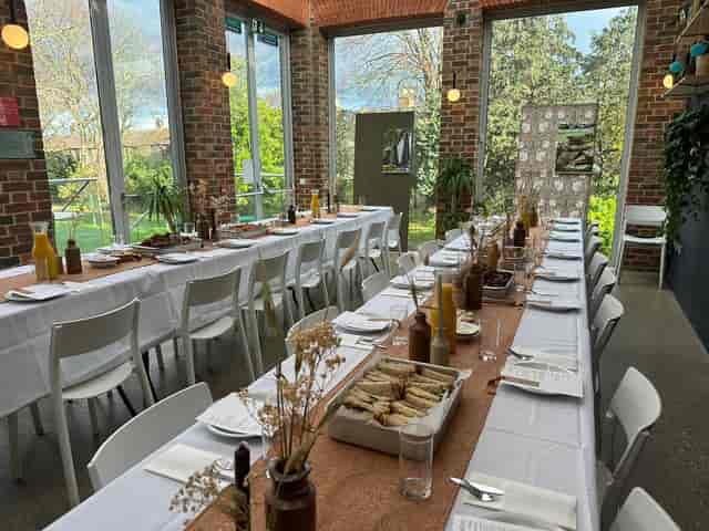 Exclusive use dining setup at William Morris Gallery, ideal for networking events.